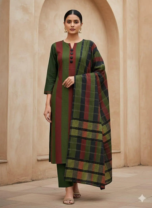 3-Piece Sussi Printed Unstitched Suit