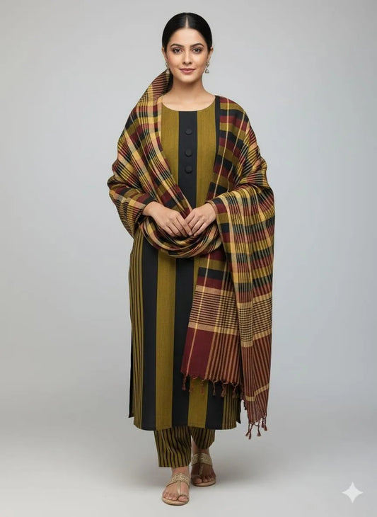 3-Piece Sussi Printed Unstitched Suit