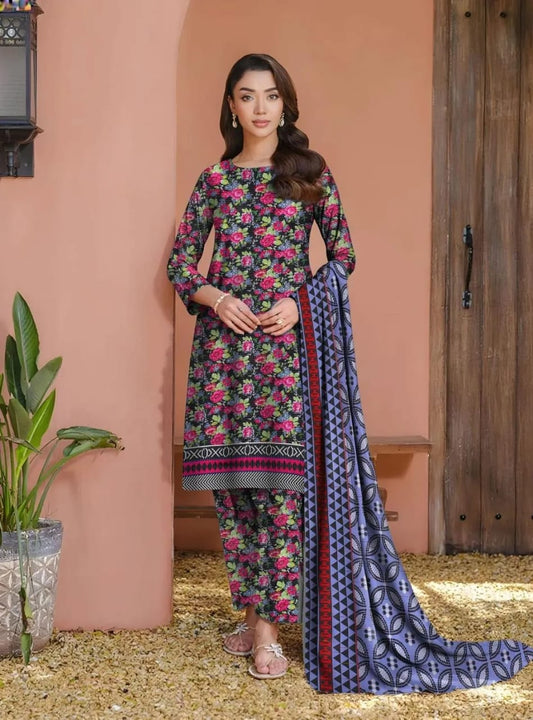 3-Piece Khaddar Printed Unstitched Suit