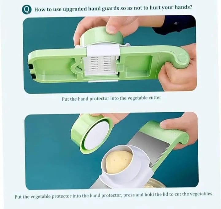 5-in-1 Vegetable Cutter & Onion Slicer – Adjustable Blades with Collection Bowl